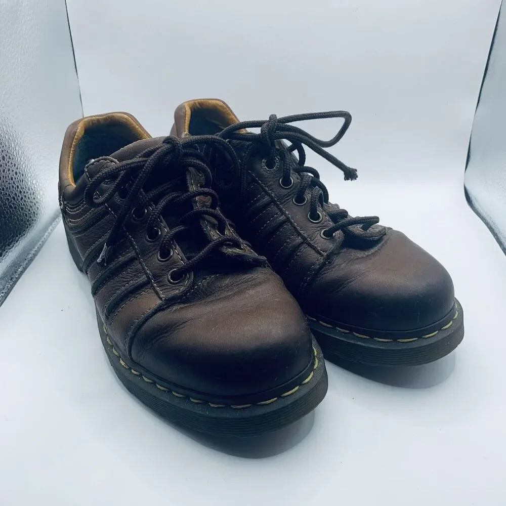 Dr. Martens Brown Leather 12037 AW004 Platform shoes Size EU42 Us 10 NEW INSERTS